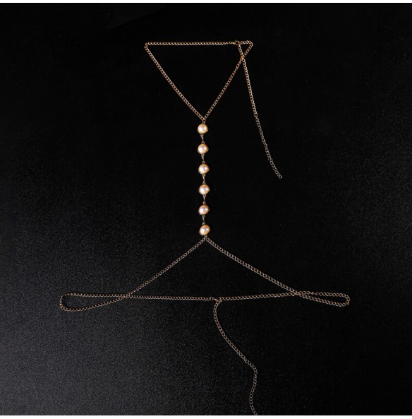 MizzZee - LuxePearl Adjustable Body Chain (Gold) MizzZee - LuxePearl Adjustable Body Chain (Gold)